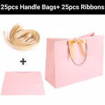 EUSOAR Gift Bags With Handles, 25pcs 16"x6"x12" Thank You Gift Paper Bags with Bow Ribbon Handle, Large Shopping Party Favor Gift Treat Candy Bags Bulk for Wedding Baby Shower Guests Bridal