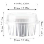 Muffin Cupcake Liners for Baking, EUSOAR 50pcs 5oz 125ml Disposable Ramekins, Aluminum Foil Muffin Liners Cups with Lids, Disposable Aluminum Foil Cupcake Baking Cups Holders Cases Boxes Pans with Lid