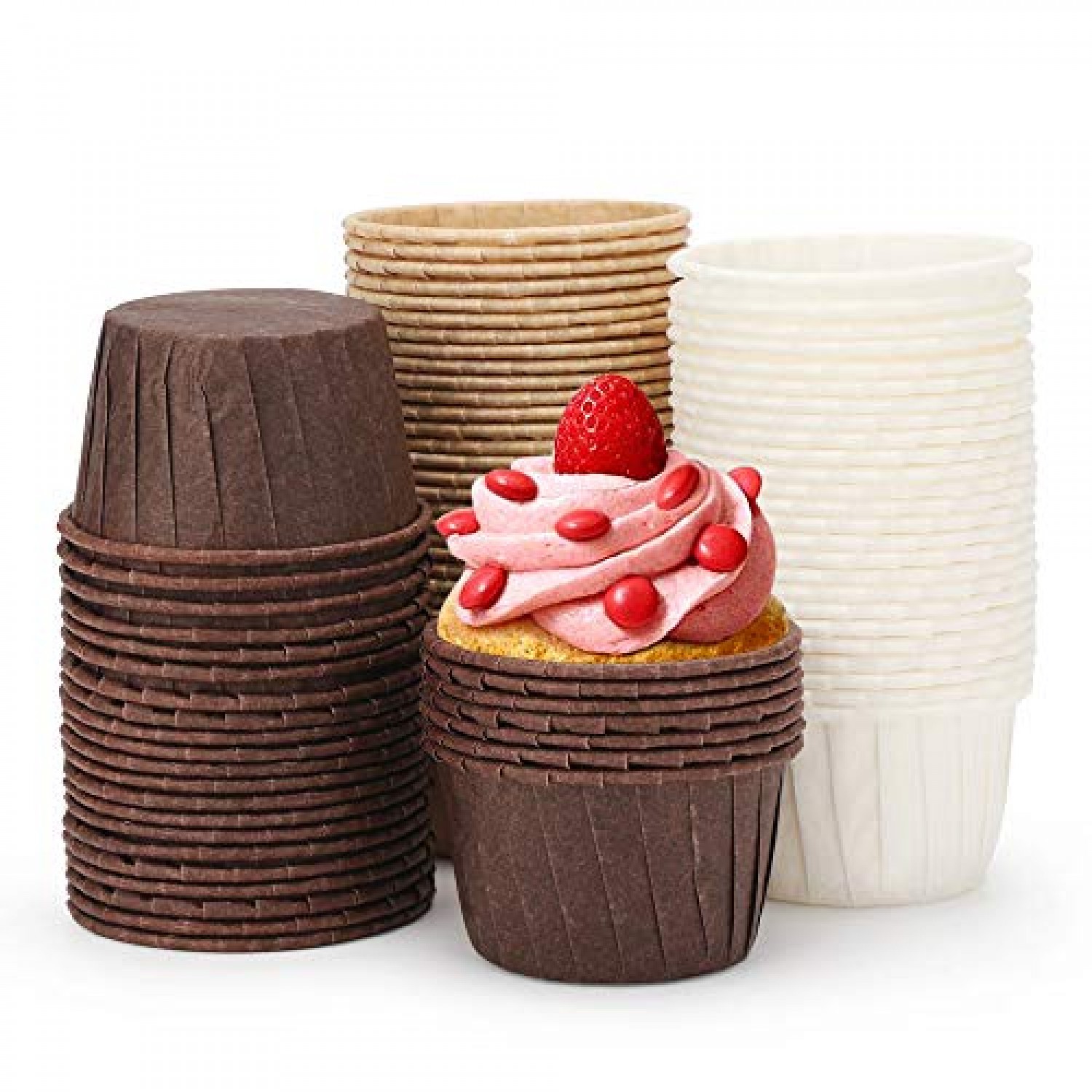 50-Pack Muffin Cups Baking Paper Cup Cupcake Muffins Liners Red
