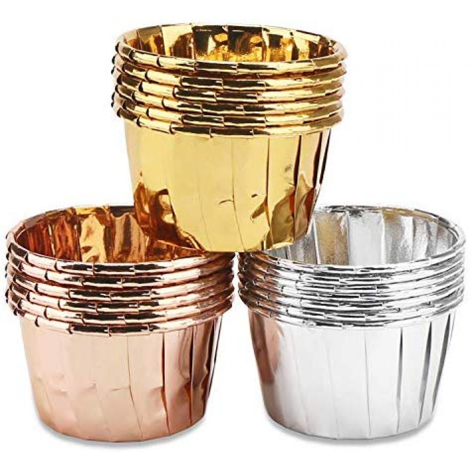150 Pcs Aluminum Foil Cupcake Cups Ramekin Muffin Baking Cups