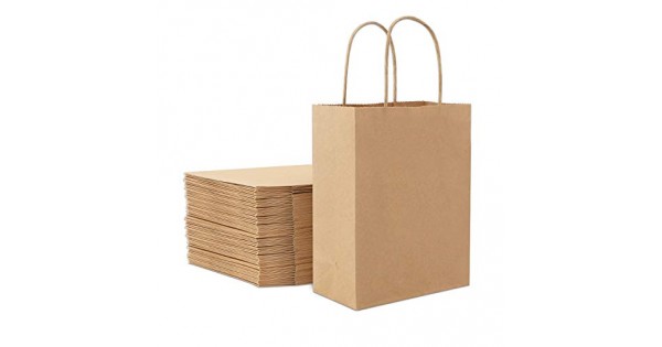 Gift Bags Paper Lunch Bags, 50pcs Brown Paper Bags 6 Lb 6.1x3.9x11.8  Durable