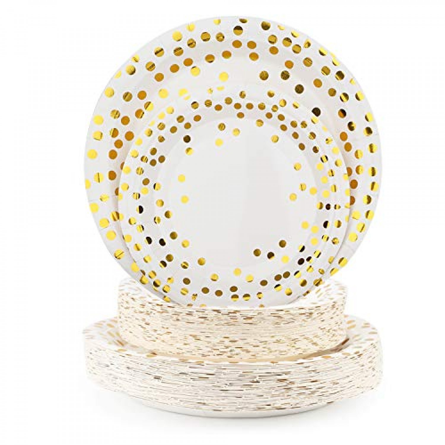 Paper Plates White Disposable Paper Plates Bulk Golden Round - Temu