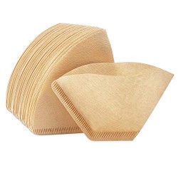 1-4 Cup Coffee Filters, EUSOAR 100pcs Disposable Coffee Filter Basket, Natural Brown Unbleached Coffee Filters Paper Basket, Fits Basket Style