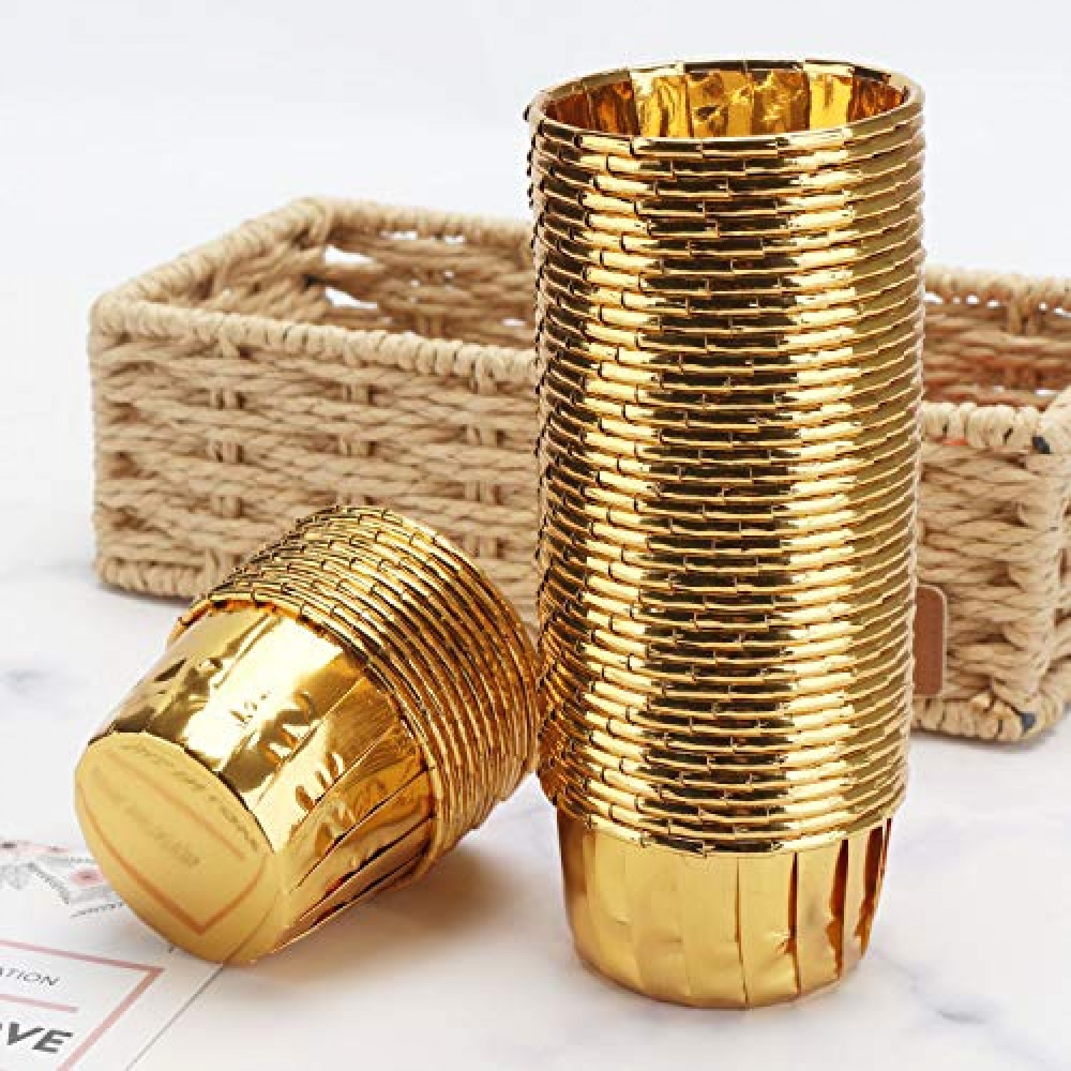 1000 Mini Foil Gold Baking Cups Cupcake Muffin Liners Bake Pastry Party Samplers