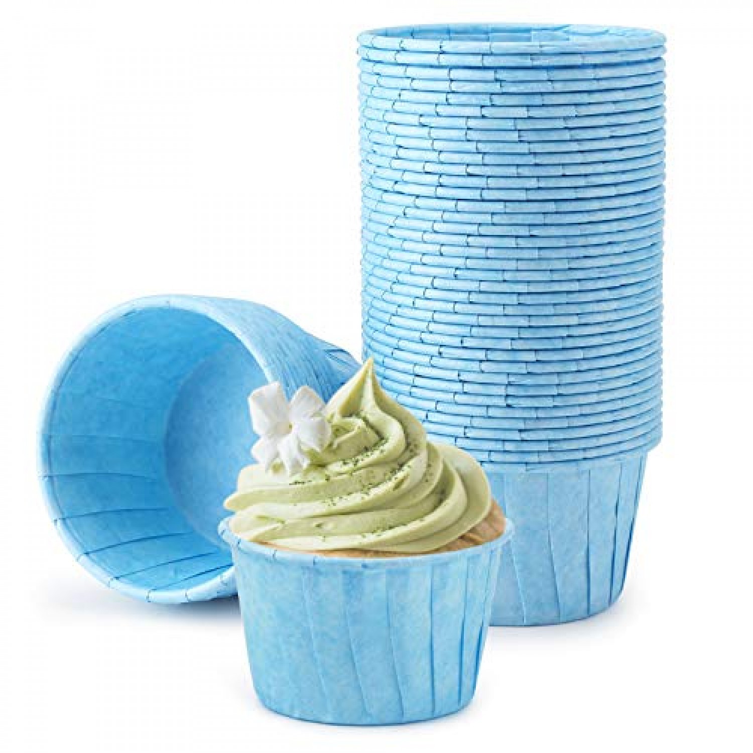 Blue Mini Cupcake Liners  Blue Midi Baking Cups, Greaseproof